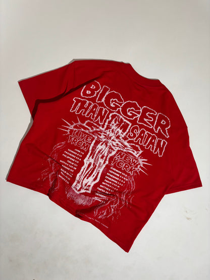 Mercy red oversized boxy tee