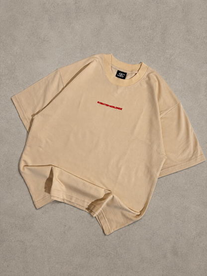 Angle beige oversized tee