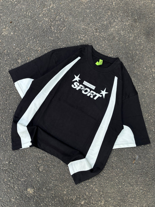 Sport black and white oversized tee