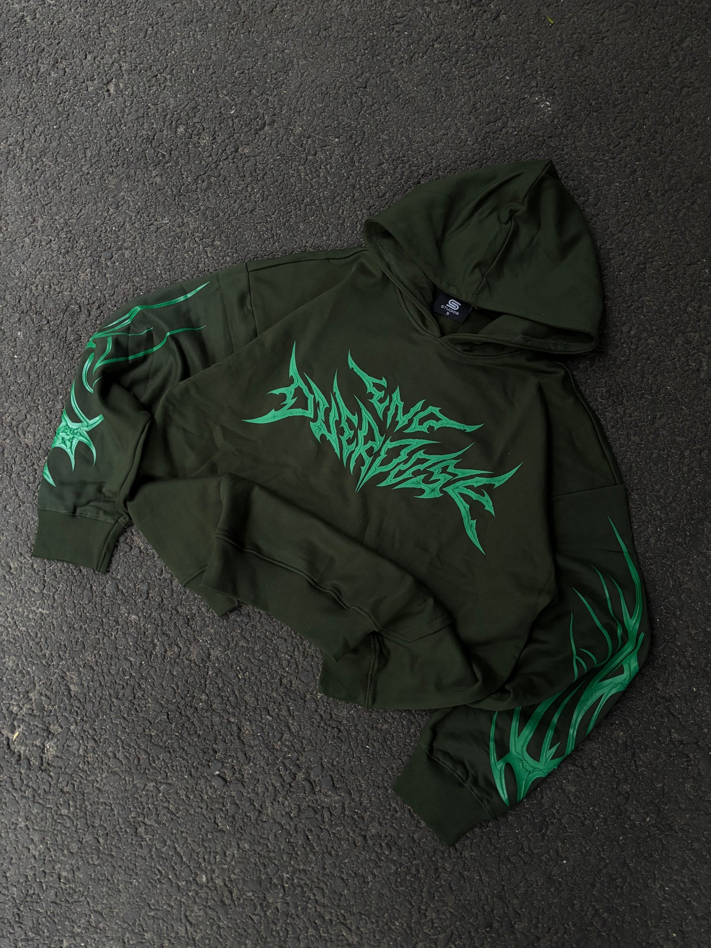 Olive symmetry oversized hoodie