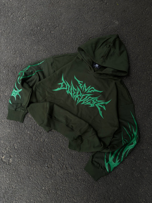 Olive symmetry oversized hoodie