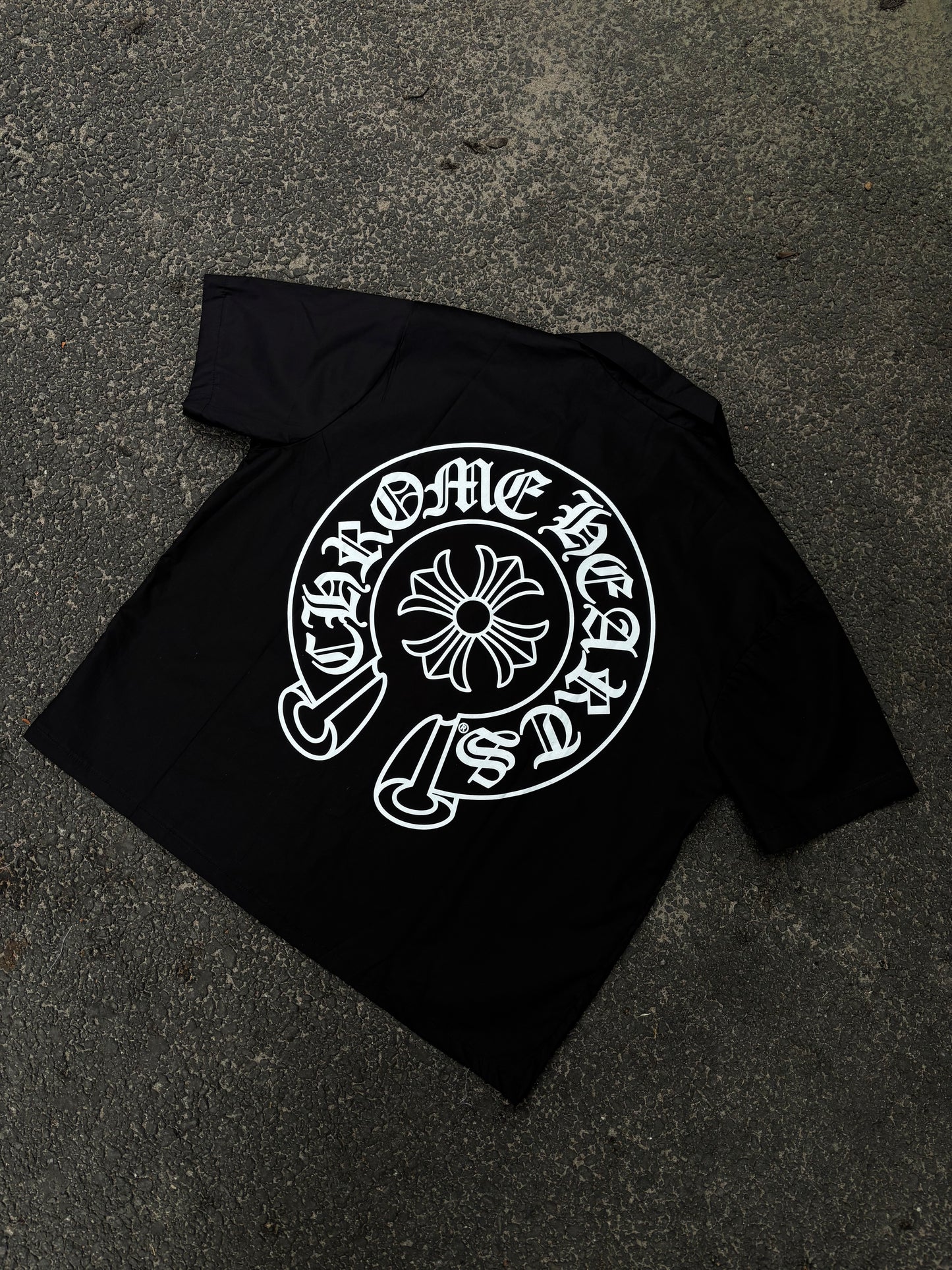 Hearts black cropped boxy shirts