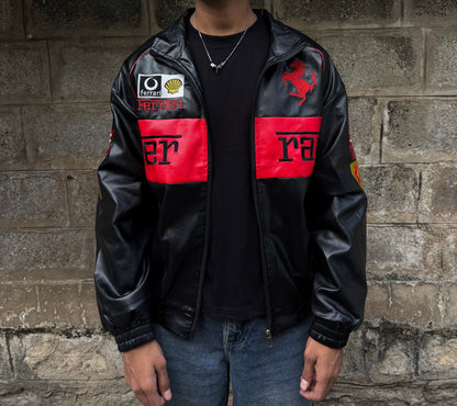 Red and black Ferrari racing jacket