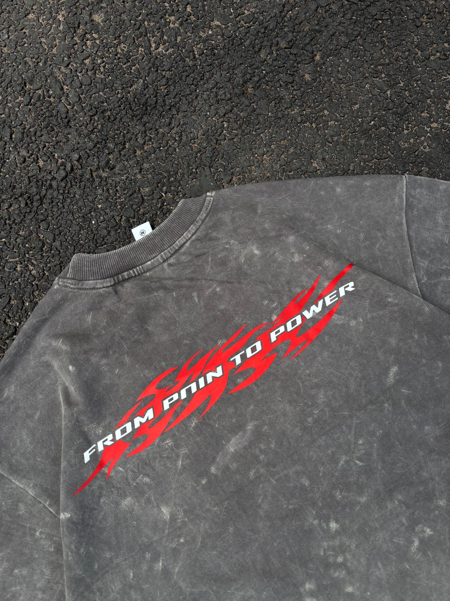 Darc smile grey acid wash oversized tee