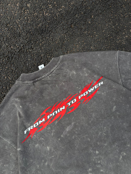 Darc smile grey acid wash oversized tee