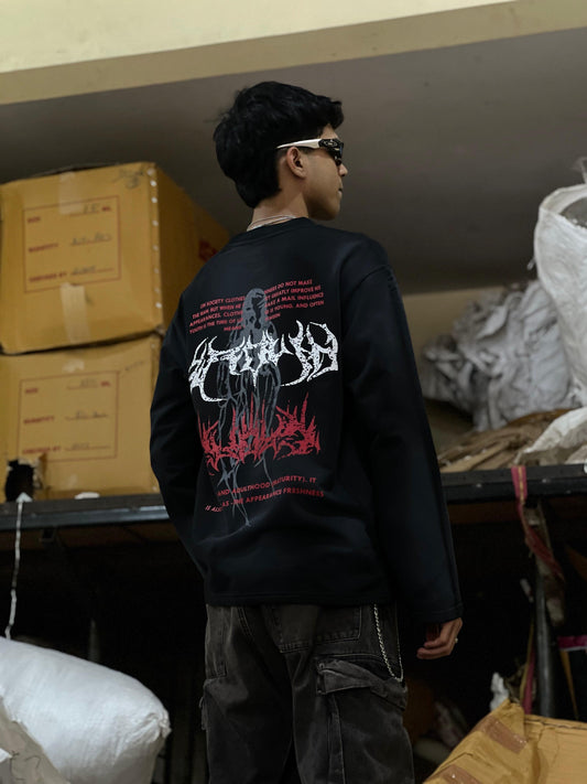 Black gothic oversized tee
