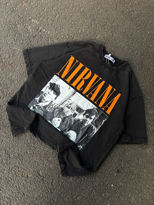 NIRVANA lava wash oversized tee