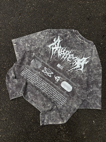 Wales grey acid wash oversized tee