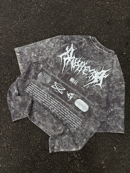 Wales grey acid wash oversized tee