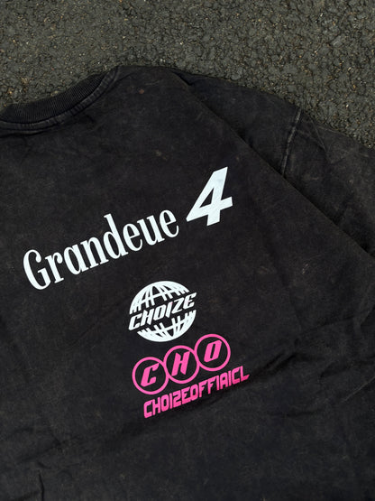 Cho acid wash black oversized tee