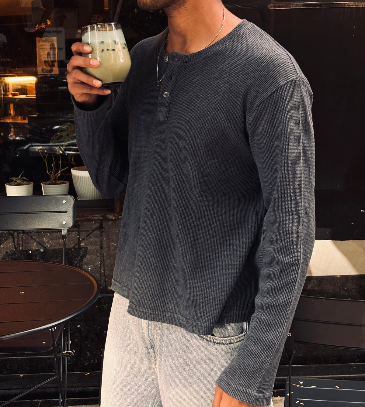 Dark washed Henley