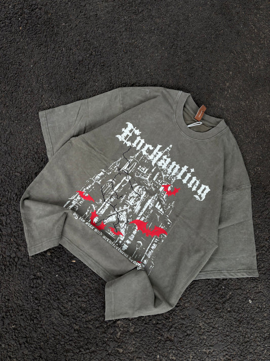 Enchanting acid wash oversized tee