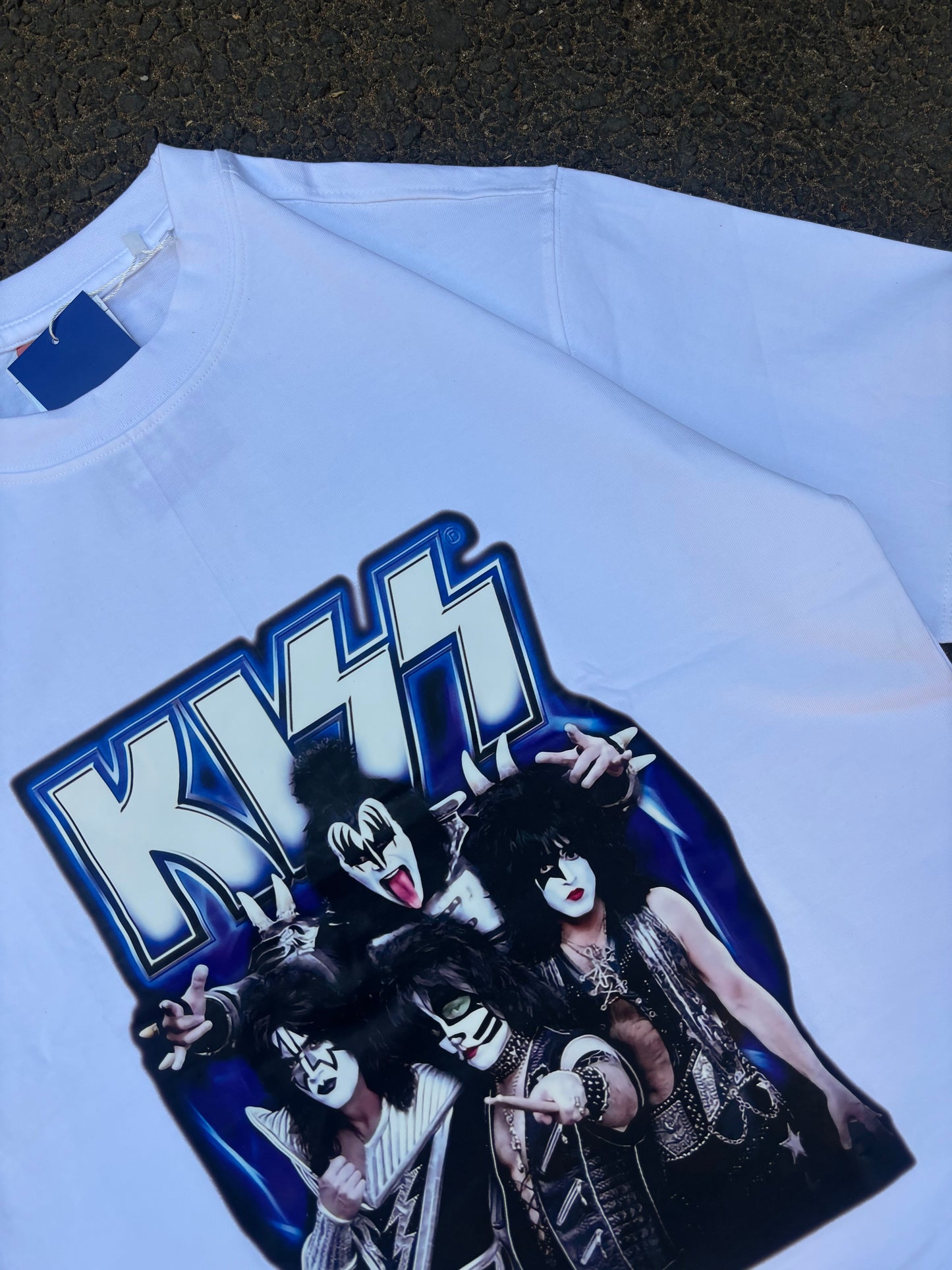 Kiss white oversized tee