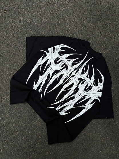 Wings black oversized tee
