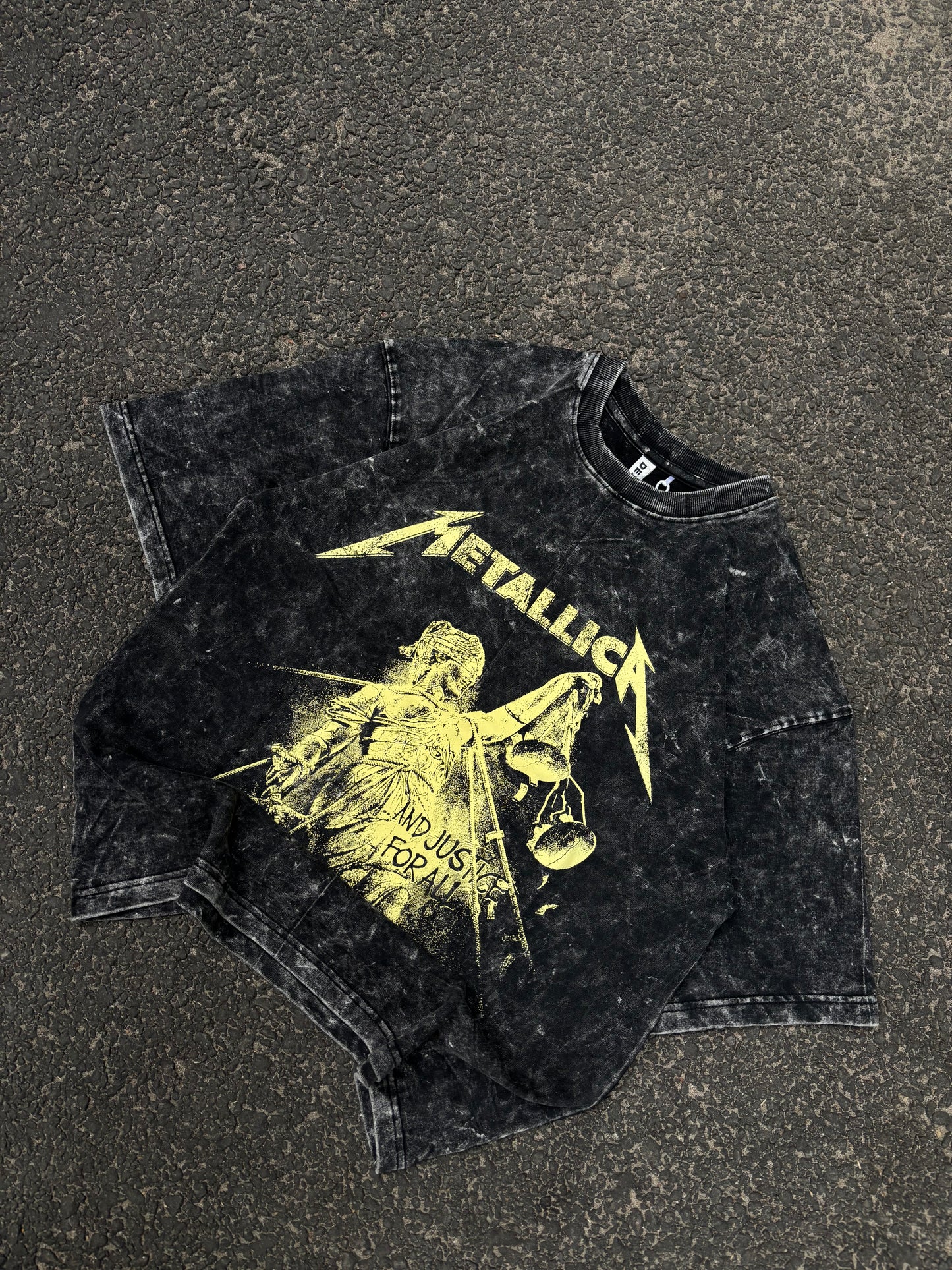 Metallica acid wash oversized tee