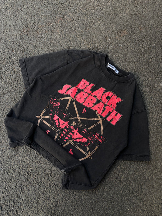 Black sabbath lava wash oversized tee