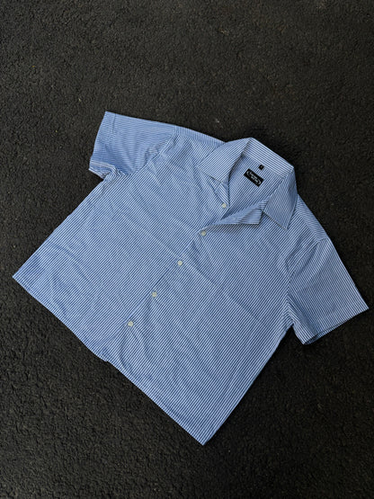Stripped blue cropped boxy shirt
