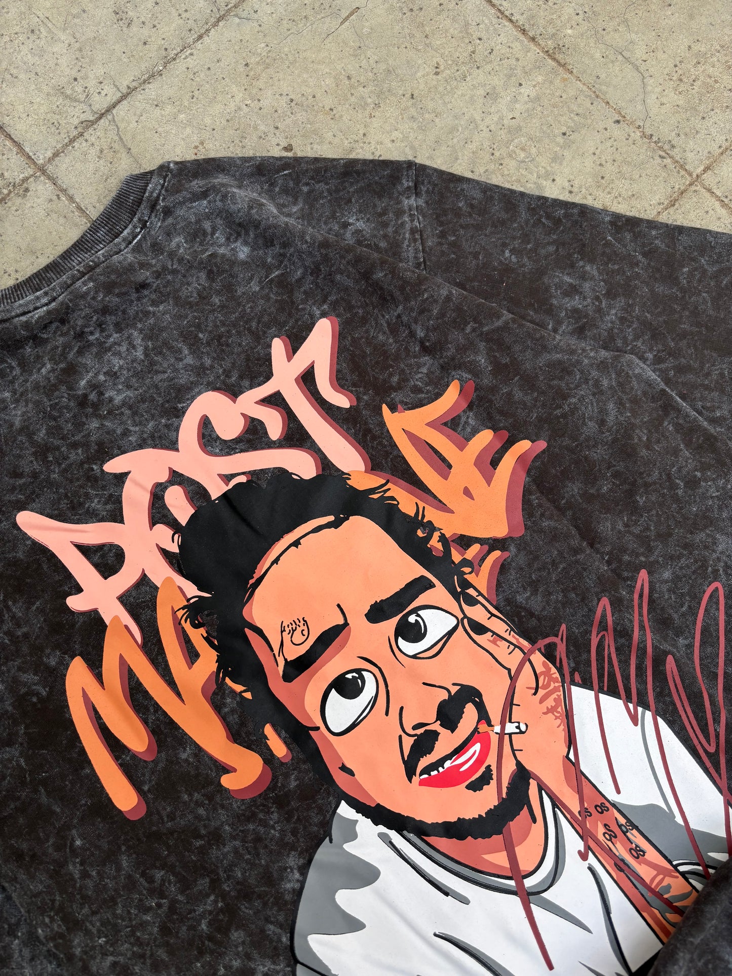 Post Malone acid wash oversized tee