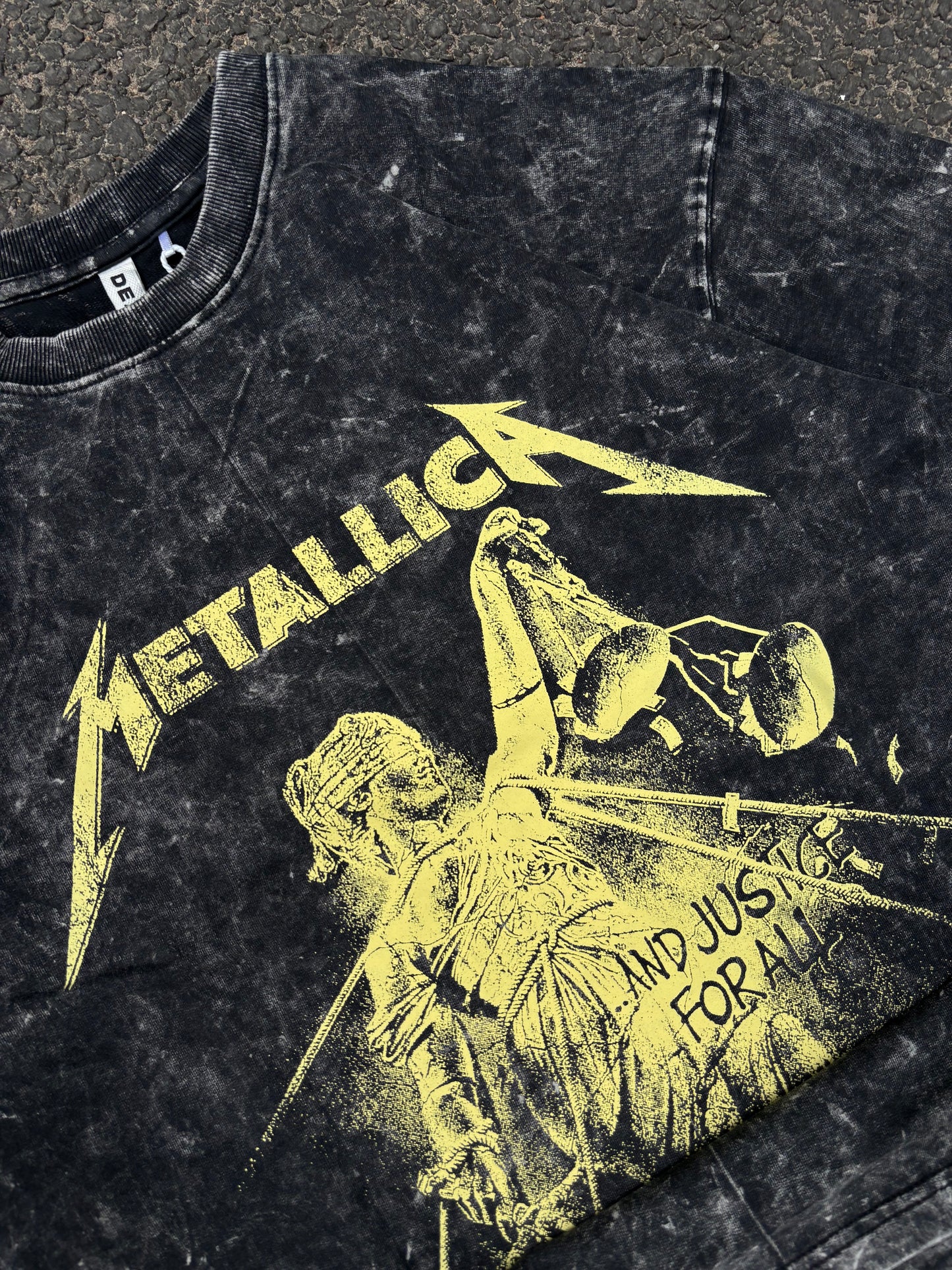 Metallica acid wash oversized tee