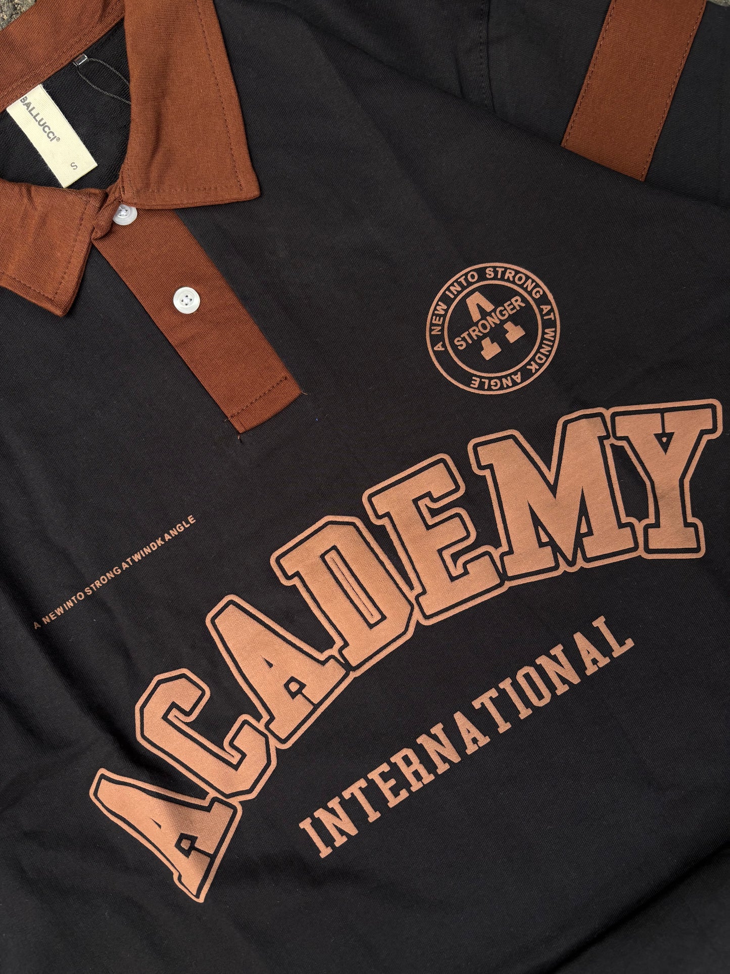 Academy black oversized polo tee