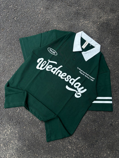 Wednesday green oversized polo tee