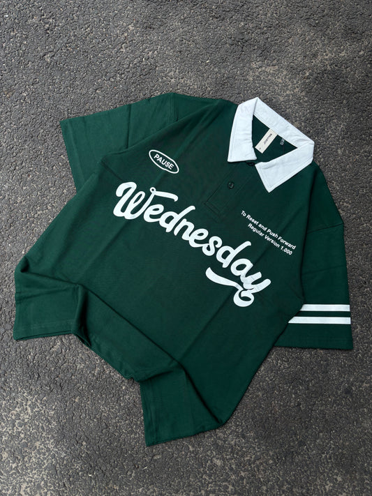 Wednesday green oversized polo tee
