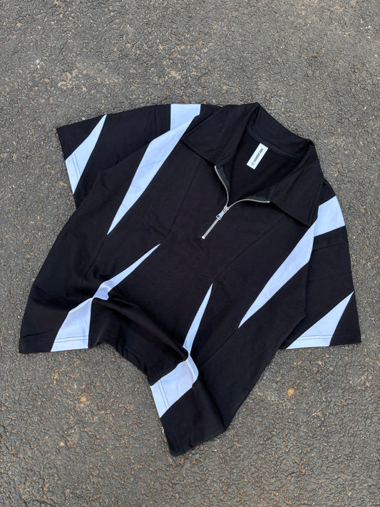 Black and white polo oversized tee