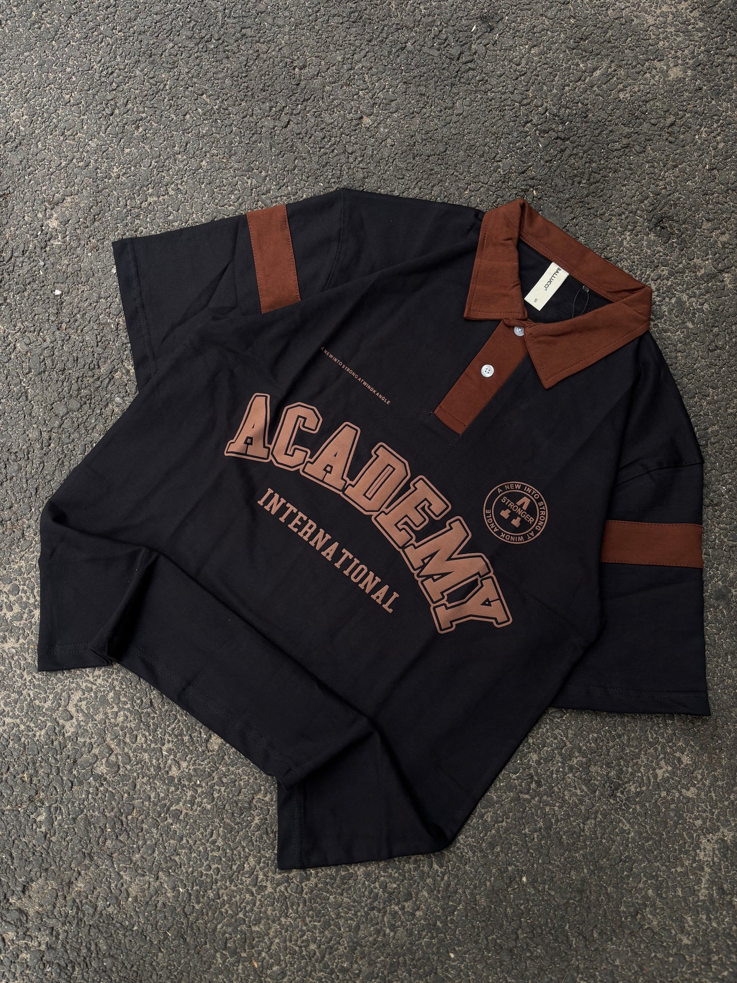 Academy black oversized polo tee