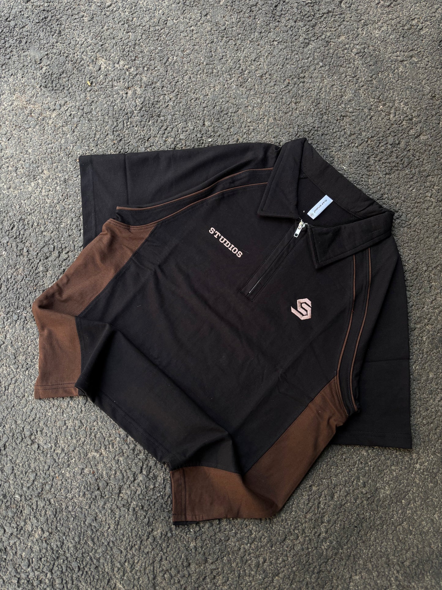 Studios black polo tee