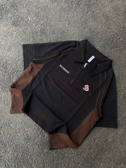 Studios black polo tee