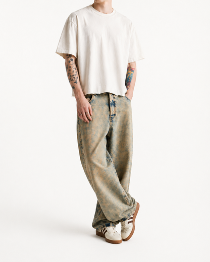 Off white crop boxy fit T-shirt