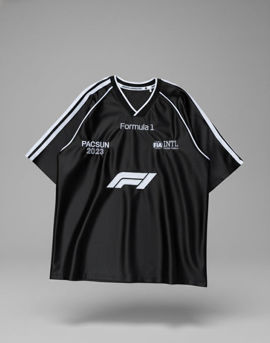 Black shining  oversized jersey
