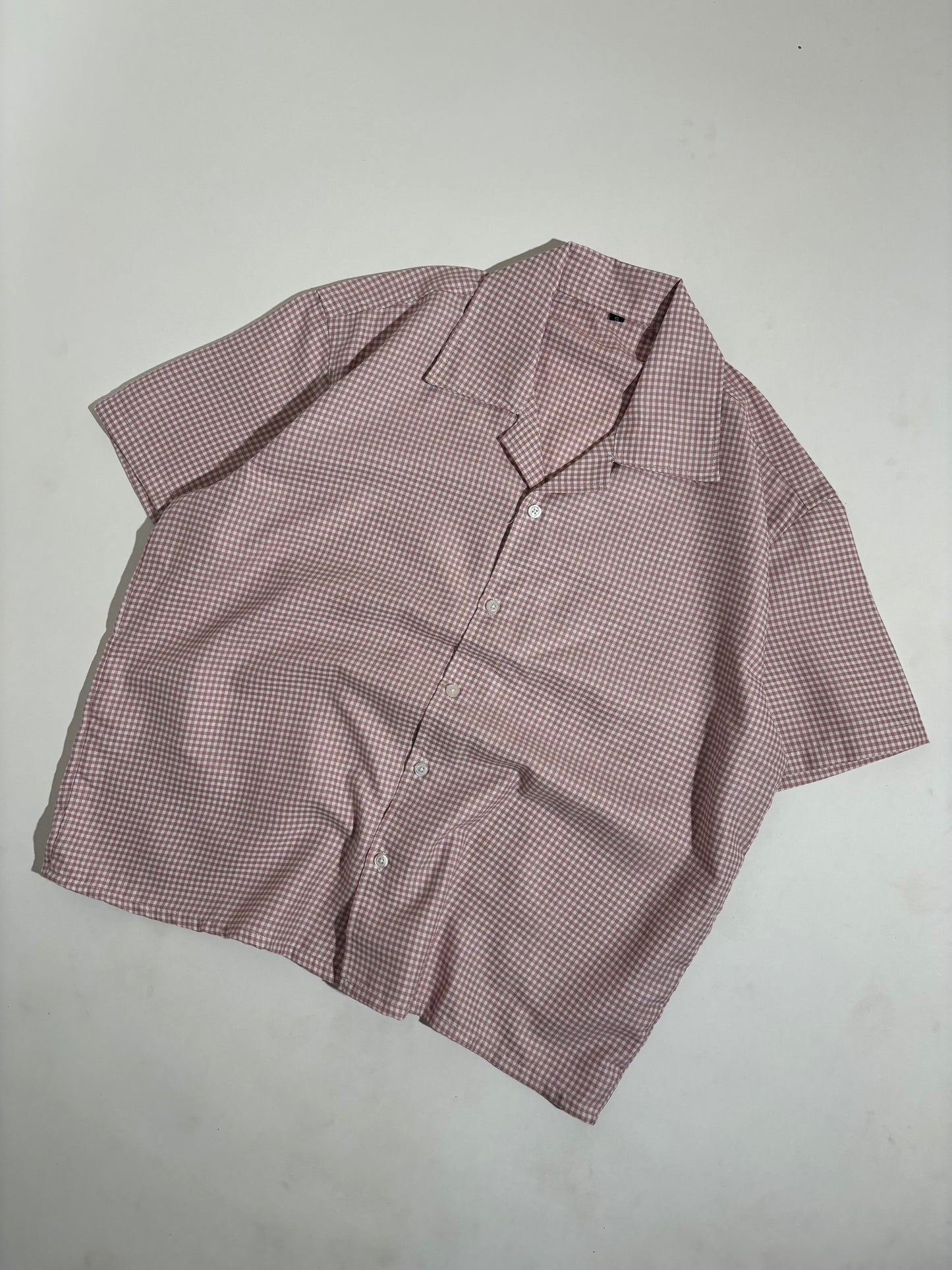 Pink checks boxy shirt