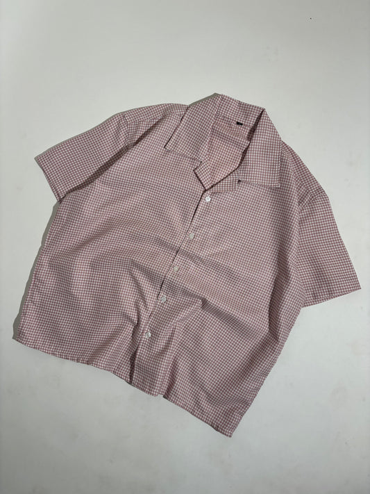 Pink checks boxy shirt