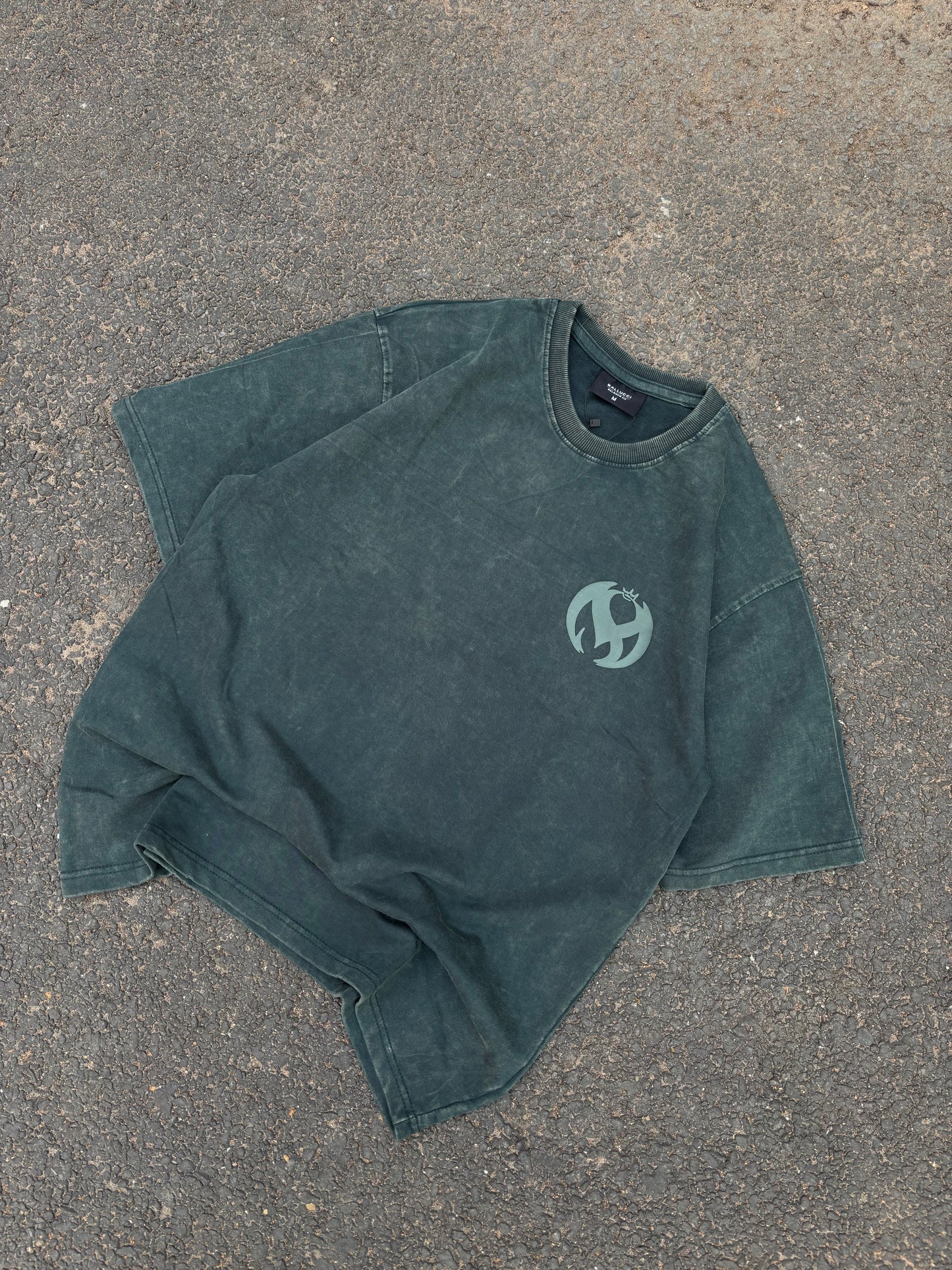 Netflix green acid wash oversized tee