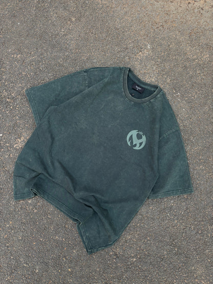 Netflix green acid wash oversized tee