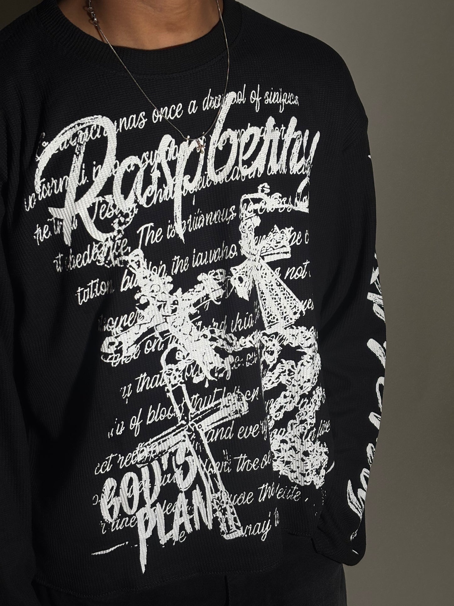 Rasp printed waffle tee