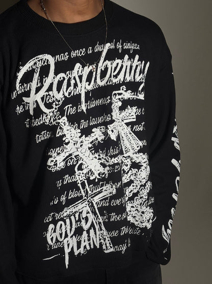 Rasp printed waffle tee