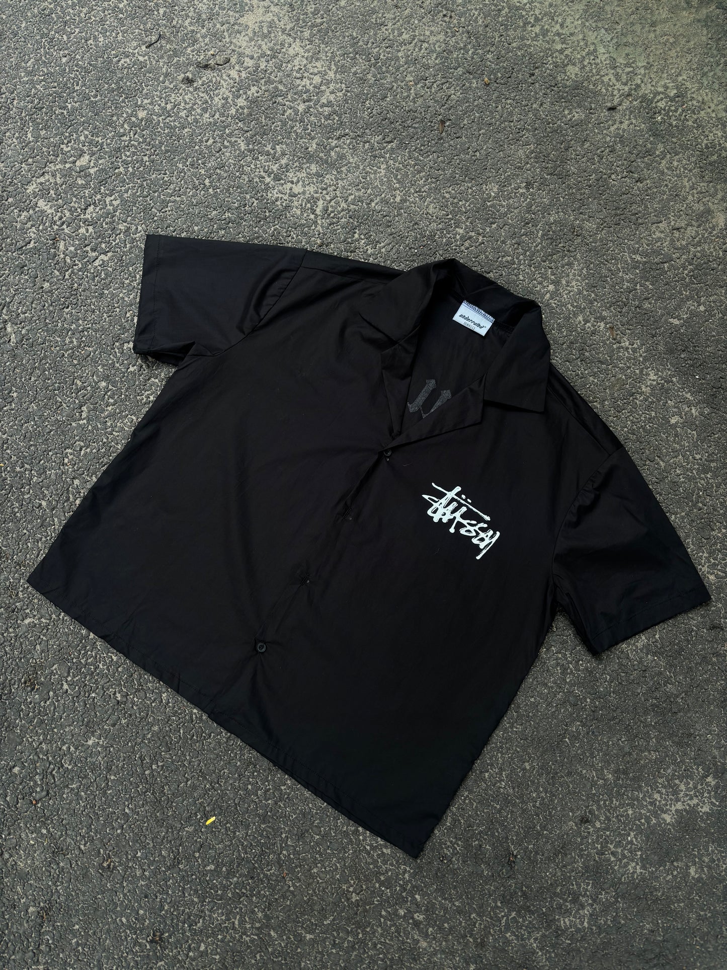 S black cropped boxy shirt