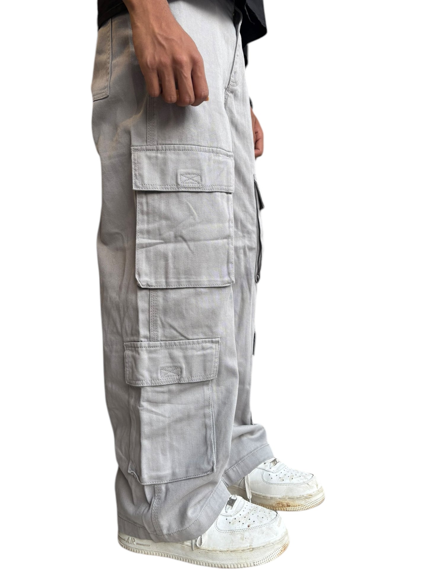 Grey baggy premium cotton cargos