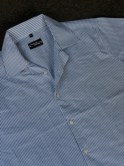 Stripped blue cropped boxy shirt