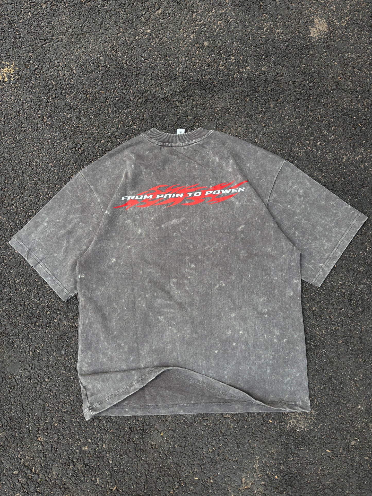 Darc smile grey acid wash oversized tee