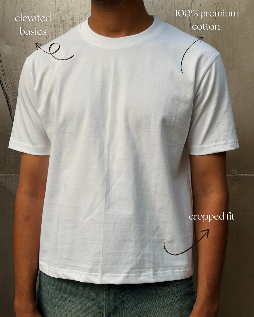 White cropped tee