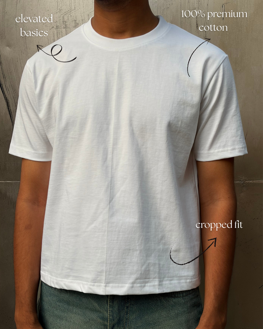 White and black cropped tee combo