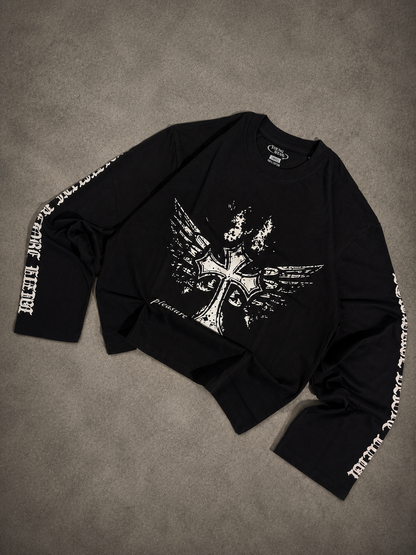 Wings black full sleeve tee