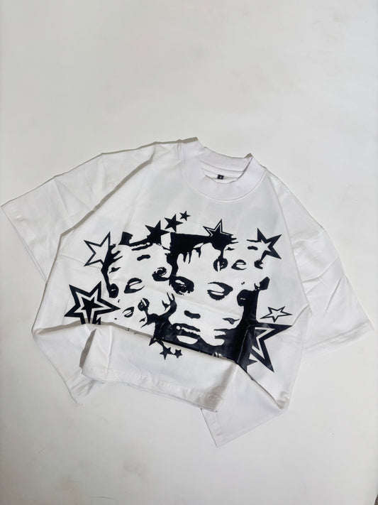 Human cropped oversized tee