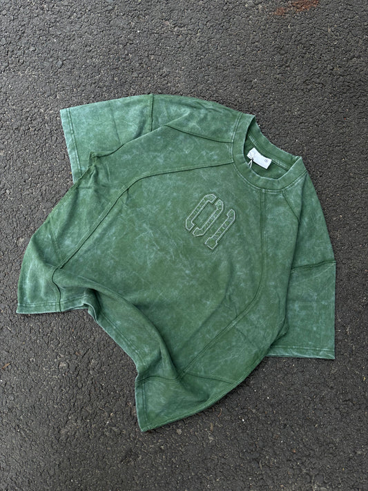 01 green acid wash oversized tee