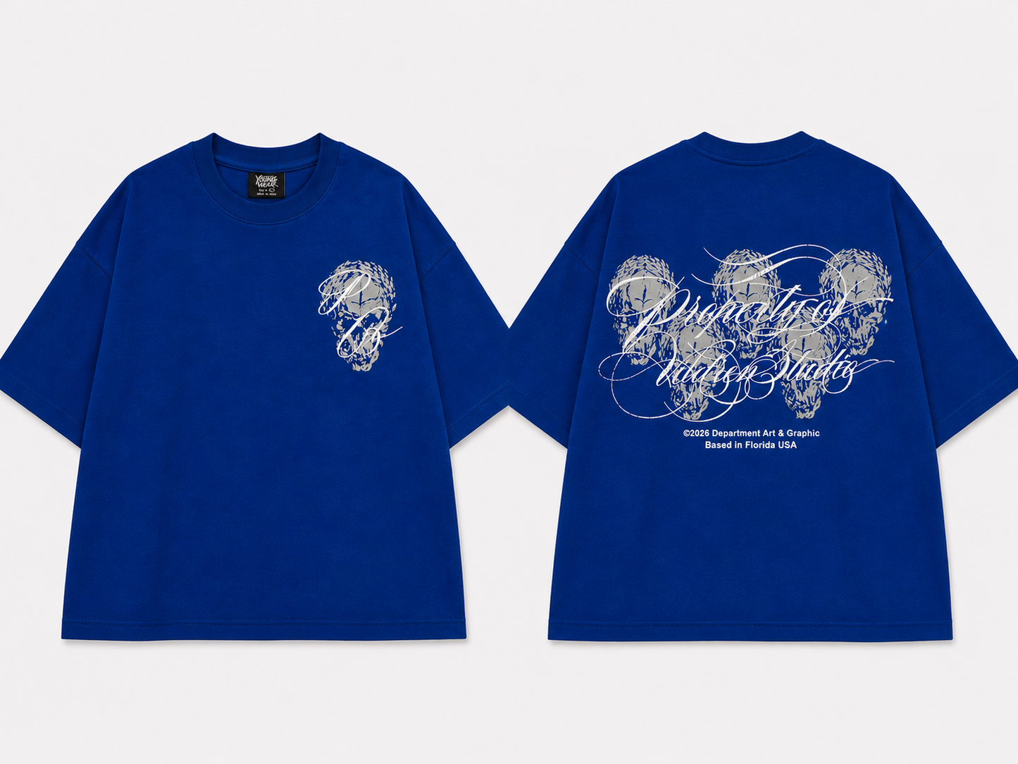 Blue crop boxy tee