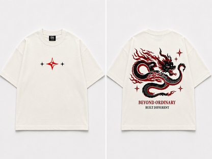 Dragon white crop boxy tee