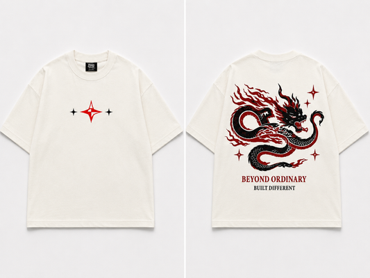Dragon white crop boxy tee